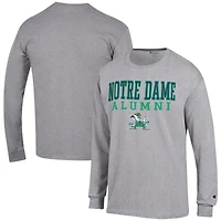 T-shirt à manches longues gris pour homme avec logo des anciens élèves Fighting Irish de Notre Dame