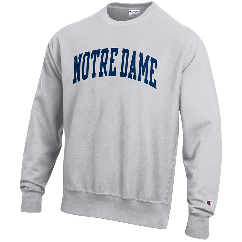 Men's Champion Gray Notre Dame Fighting Irish Reverse Weave Fleece Sweatshirt