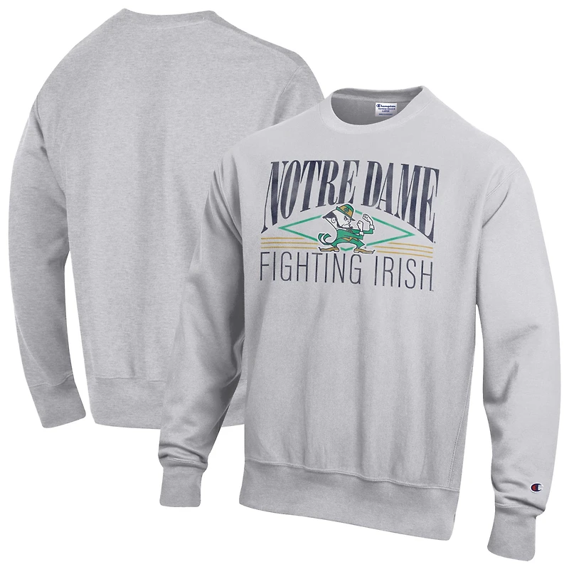 Men's Champion Gray Notre Dame Fighting Irish Reverse Weave Fleece Sweatshirt