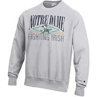 Sweat-shirt en polaire à tissage inversé Champion Gray Notre Dame Fighting Irish pour homme