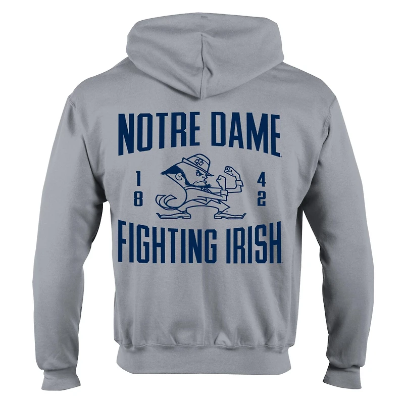 Sweat à capuche zippé en polaire Powerblend gris Champion Notre Dame Fighting Irish pour homme