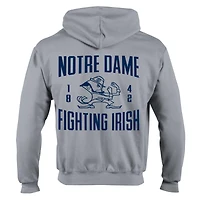 Sweat à capuche zippé en polaire Powerblend gris Champion Notre Dame Fighting Irish pour homme