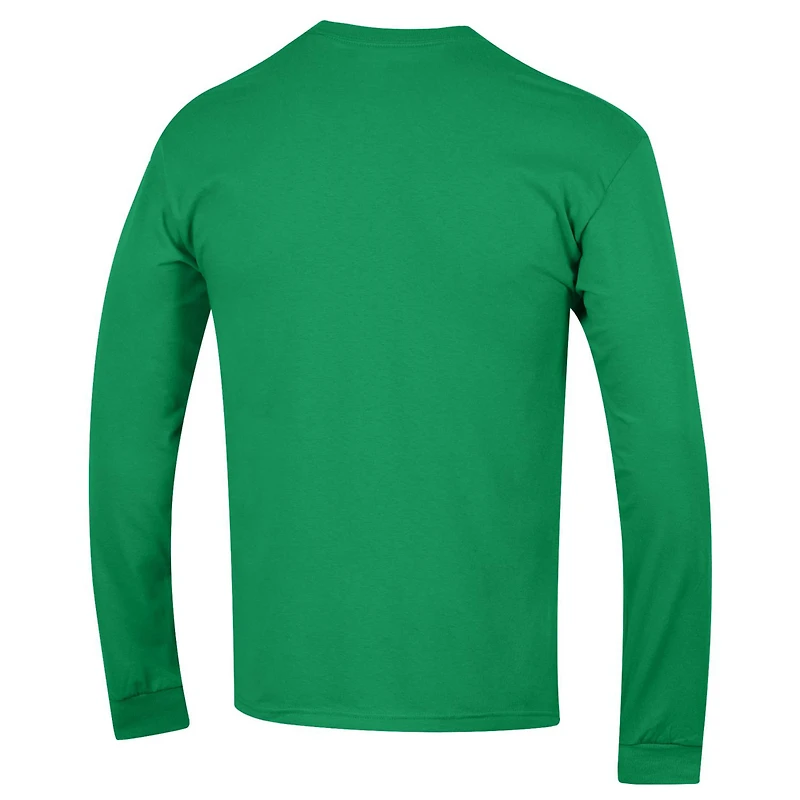T-shirt à manches longues vert Champion pour homme, motif Basic Arch, Fighting Irish de Notre Dame
