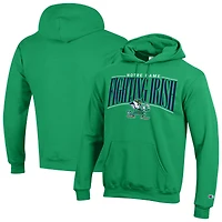 Sweat à capuche Champion vert pour homme, aux couleurs de l'équipe Fighting Irish Notre Dame, Powerblend.
