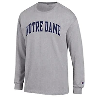 T-shirt à manches longues basique Arch gris chiné pour homme, champion des Fighting Irish de Notre Dame