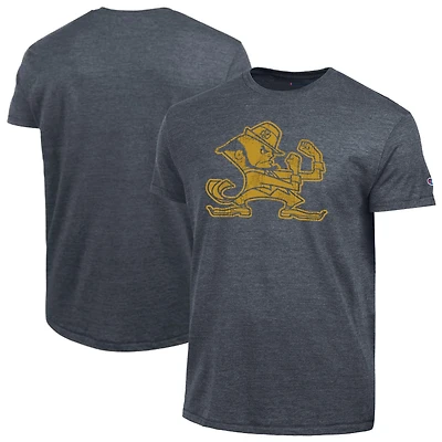 T-shirt Champion pour homme, bleu marine chiné, Notre Dame Fighting Irish, style vintage Triumph Tri-Blend