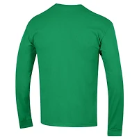 T-shirt à manches longues 2-Hit avec logo « Arc sur le dessus » du champion masculin Kelly Green de Notre Dame Fighting Irish
