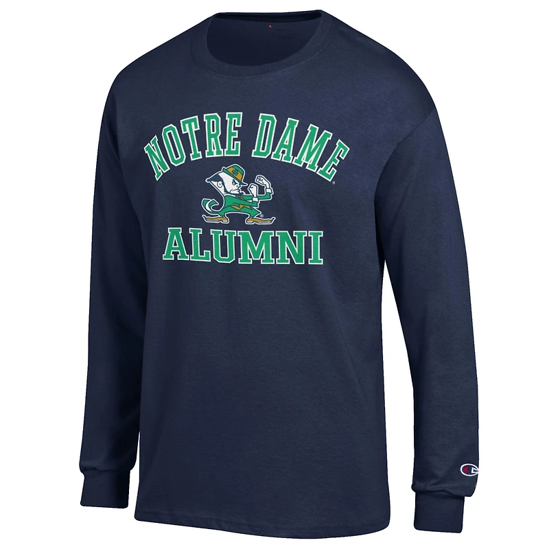 T-shirt à manches longues bleu marine avec logo des anciens élèves Fighting Irish de Notre Dame
