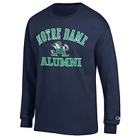 T-shirt à manches longues bleu marine avec logo des anciens élèves Fighting Irish de Notre Dame