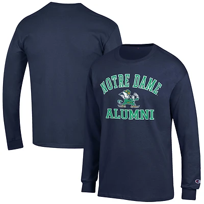 T-shirt à manches longues bleu marine avec logo des anciens élèves Fighting Irish de Notre Dame