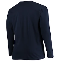 Men's Champion Navy Notre Dame Fighting Irish Big & Tall 2-Hit Long Sleeve T-Shirt