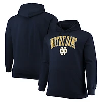 Men's Champion Navy Notre Dame Fighting Irish Big & Tall Arch Over Logo Powerblend Pullover Hoodie