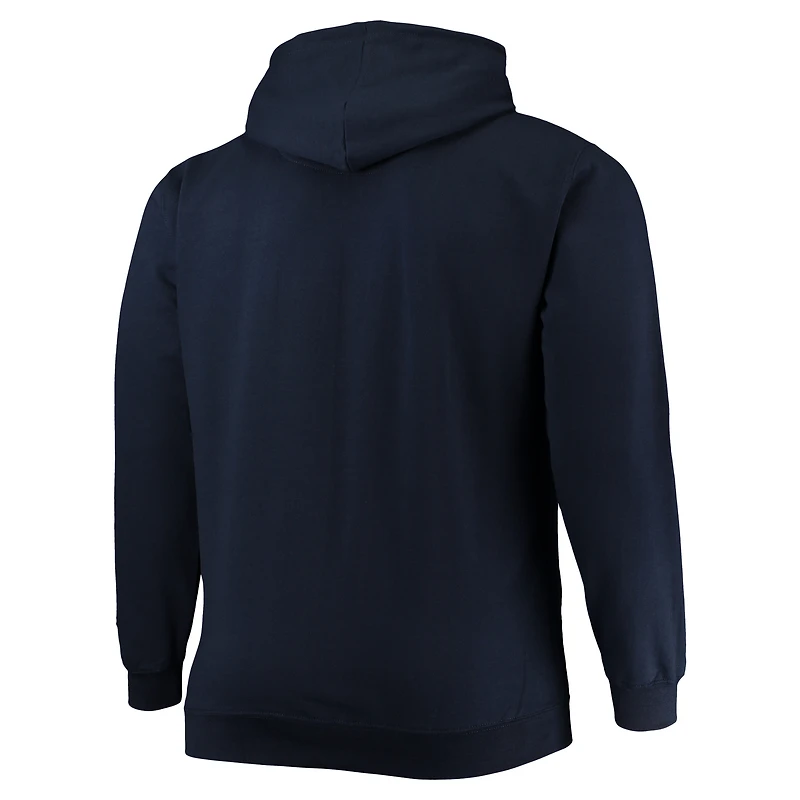Men's Champion Navy Notre Dame Fighting Irish Big & Tall Arch Over Logo Powerblend Pullover Hoodie
