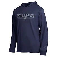 Men's Champion  Navy Notre Dame Fighting Irish Gradient All-Star Long Sleeve Hooded T-Shirt