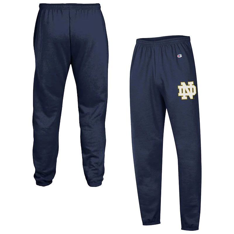 Men's Champion  Navy Notre Dame Fighting Irish Powerblend Banded Fleece Sweatpants