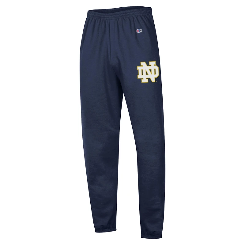 Men's Champion  Navy Notre Dame Fighting Irish Powerblend Banded Fleece Sweatpants