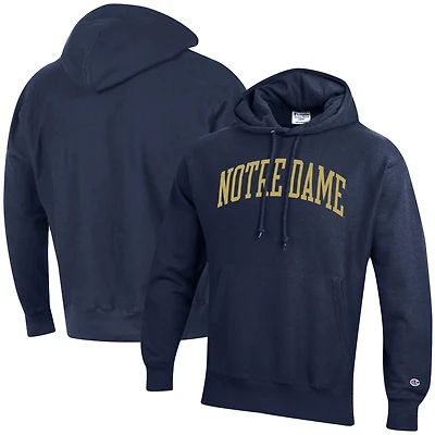 Sweat à capuche coupe décontractée Champion Navy Notre Dame Fighting Irish Team Arch Reverse Weave pour homme