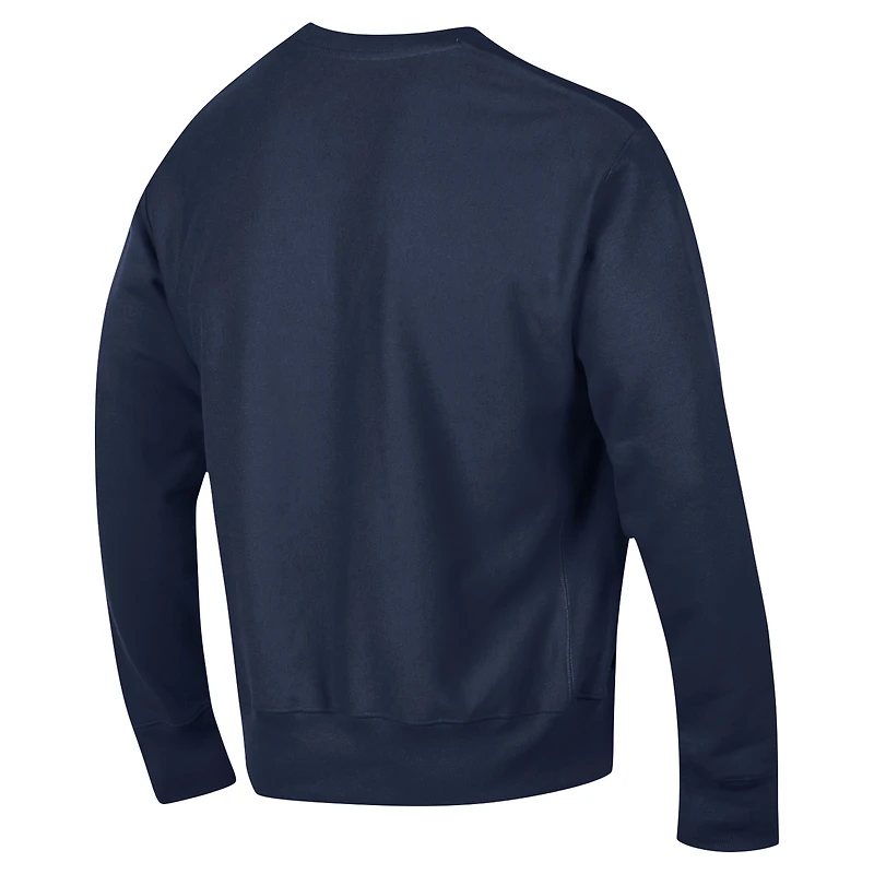 Men's Champion Navy Notre Dame Fighting Irish Vault Late Night Reverse Weave Pullover Sweatshirt