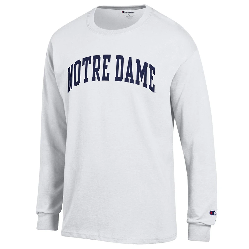 T-shirt à manches longues blanc Champion Notre Dame Fighting Irish Basic Arch pour homme