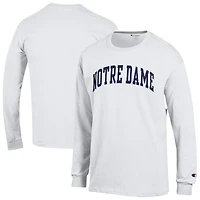 Men's Champion  White Notre Dame Fighting Irish Basic Arch Long Sleeve T-Shirt