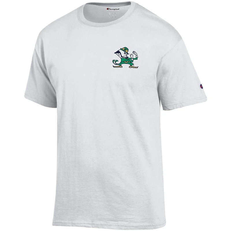Men's Champion White Notre Dame Fighting Irish Team Stack 2-Hit T-Shirt