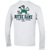 Men's Champion White Notre Dame Fighting Irish Team Stack 3-Hit Long Sleeve T-Shirt