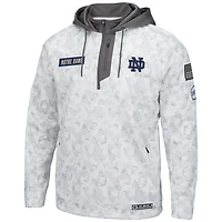 Men's Colosseum Arctic Camo Notre Dame Fighting Irish OHT Military Appreciation Quarter-Zip Hoodie