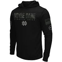 T-shirt à manches longues Colosseum Black Notre Dame Fighting Irish OHT Military Appreciation Hoodie pour hommes
