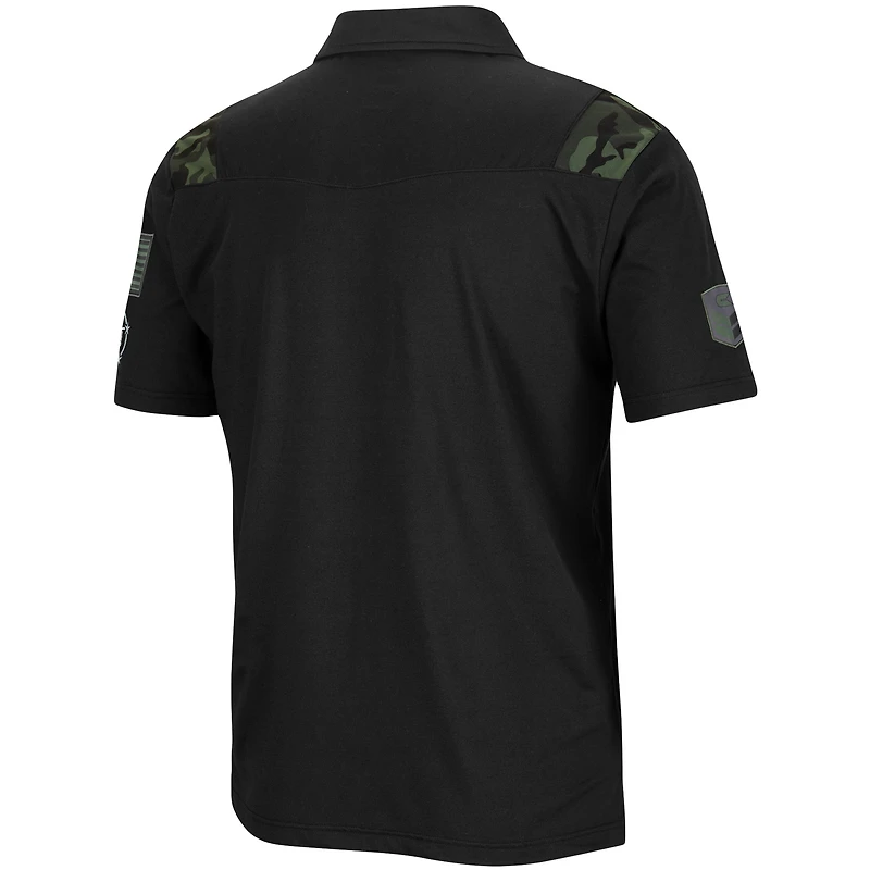 Men's Colosseum Black Notre Dame Fighting Irish OHT Military Appreciation Sierra Polo