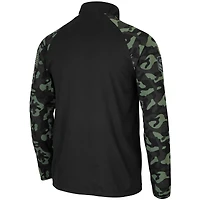 Men's Colosseum Black Notre Dame Fighting Irish OHT Military Appreciation Take Flight Raglan Quarter-Zip Jacket