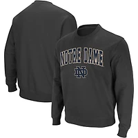Men's Colosseum Charcoal Notre Dame Fighting Irish Arch & Logo Crew Neck Sweatshirt