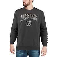 Men's Colosseum Charcoal Notre Dame Fighting Irish Arch & Logo Crew Neck Sweatshirt