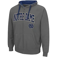 Men's Colosseum Charcoal Notre Dame Fighting Irish Big & Tall Full-Zip Hoodie