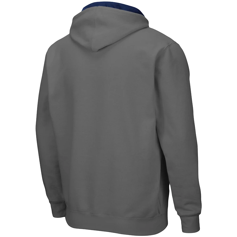 Men's Colosseum Charcoal Notre Dame Fighting Irish Big & Tall Full-Zip Hoodie
