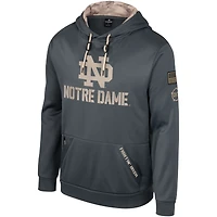 Sweat à capuche pour hommes Colosseum Charcoal Notre Dame Fighting Irish OHT Military Appréciation