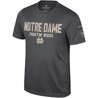 Men's Colosseum Charcoal Notre Dame Fighting Irish OHT Military Appreciation  T-Shirt