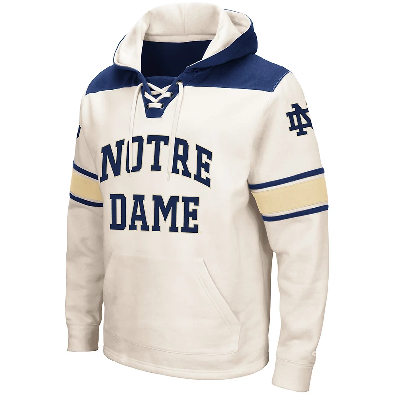 Men's Colosseum Cream Notre Dame Fighting Irish 2.0 Lace-Up Pullover Hoodie