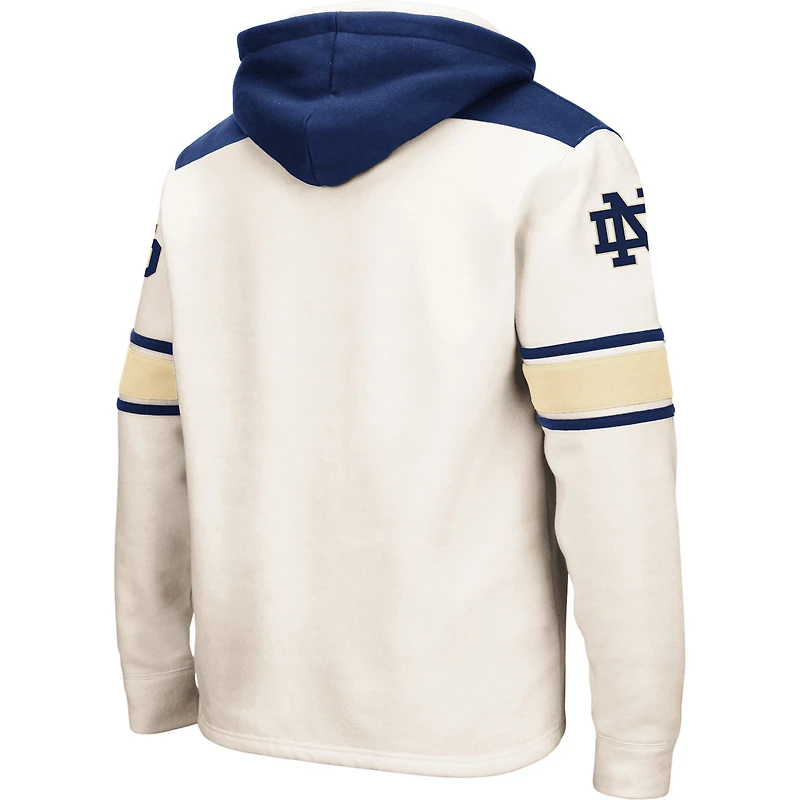 Men's Colosseum Cream Notre Dame Fighting Irish 2.0 Lace-Up Pullover Hoodie