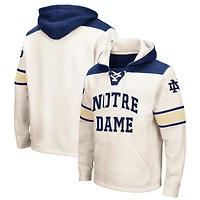 Men's Colosseum Cream Notre Dame Fighting Irish Big & Tall Hockey Lace-Up Pullover Hoodie