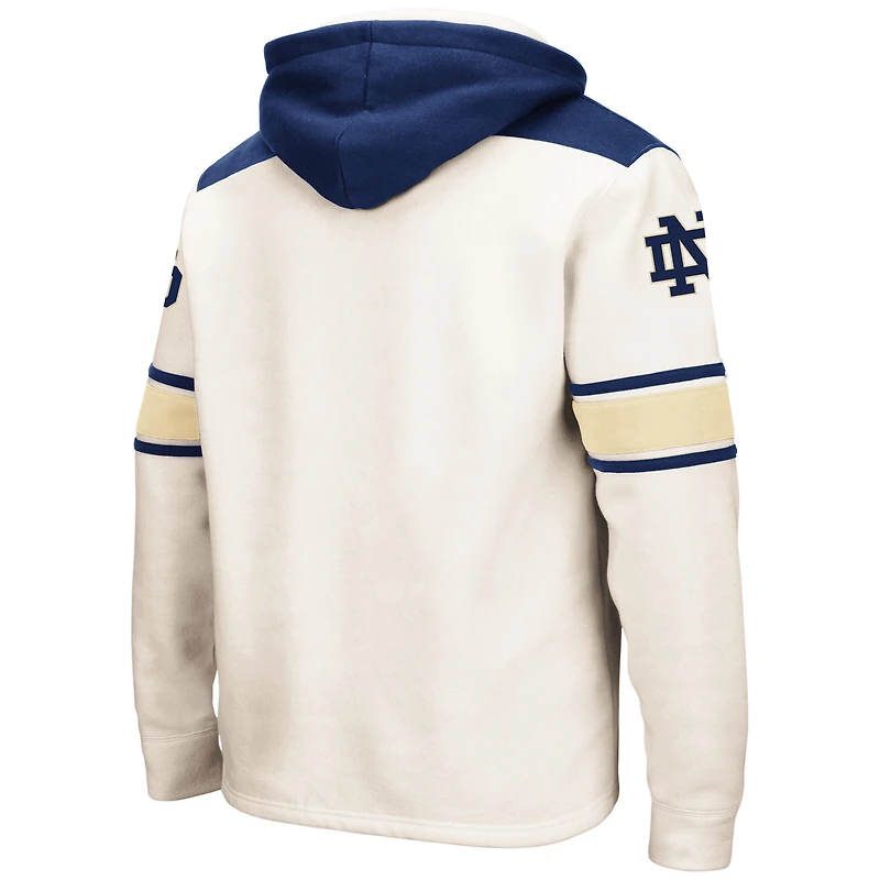 Men's Colosseum Cream Notre Dame Fighting Irish Big & Tall Hockey Lace-Up Pullover Hoodie