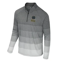 Coupe-vent à glissière quart de tour en maille rayée raglan pour homme Colosseum Gray Notre Dame Fighting Irish AI