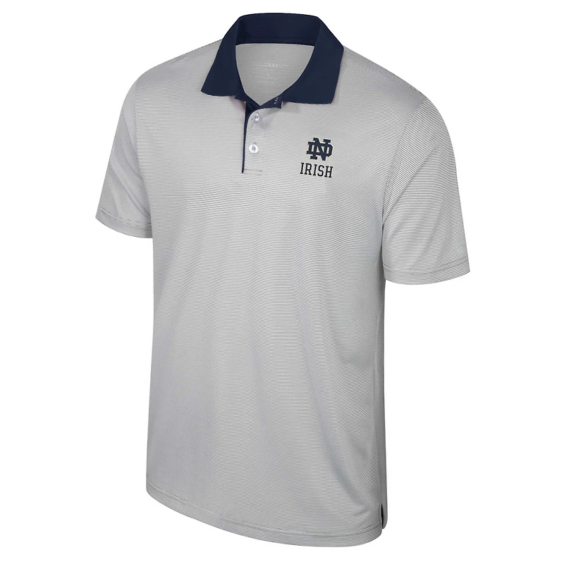 Polo rayé Colosseum gris Notre Dame Fighting Irish Big & Tall Tuck pour hommes