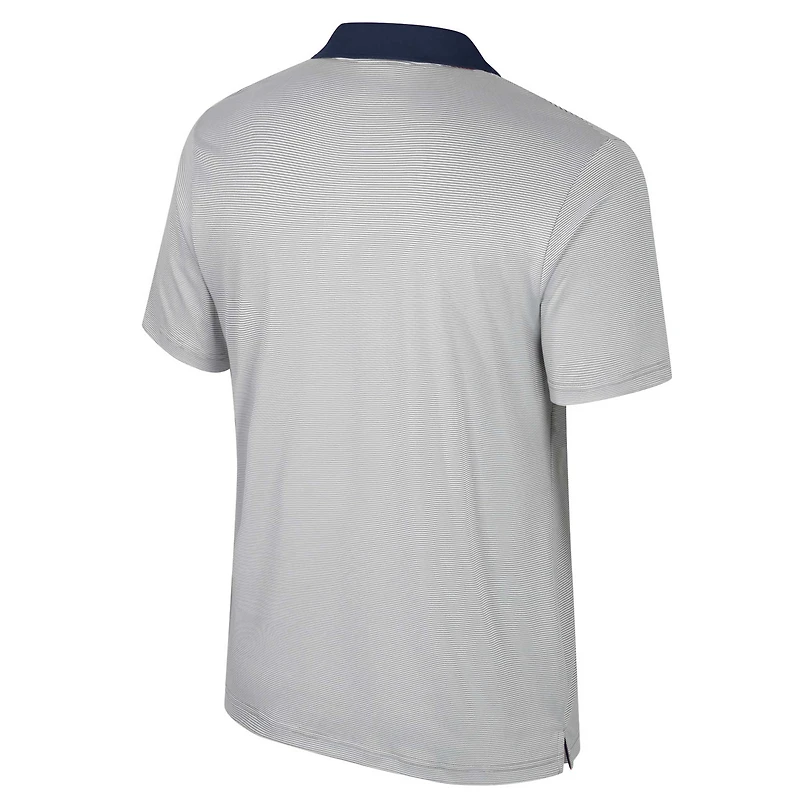 Men's Colosseum Gray Notre Dame Fighting Irish Big & Tall Tuck Striped Polo