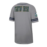 Maillot de baseball Free Spirited gris Colosseum pour homme Notre Dame Fighting Irish