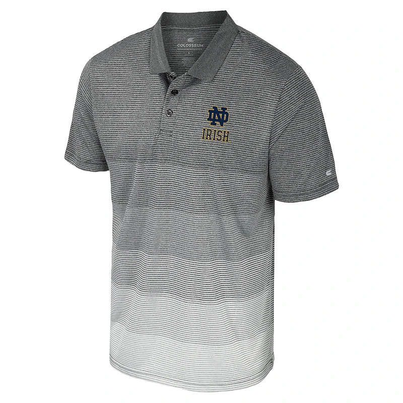 Polo en maille rayée irlandaise Notre Dame Fighting Irish Colosseum gris pour hommes