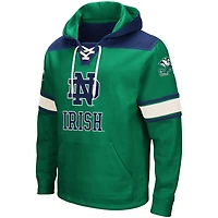 Men's Colosseum Green Notre Dame Fighting Irish 2.0 Lace-Up Pullover Hoodie