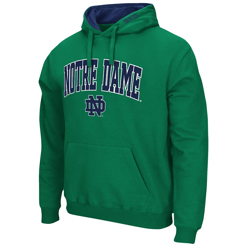 Men's Colosseum Green Notre Dame Fighting Irish Arch & Logo 3.0 Pullover Hoodie