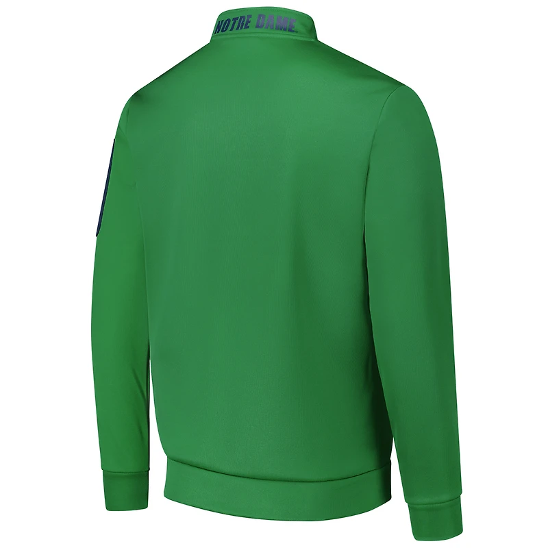 Men's Colosseum Green Notre Dame Fighting Irish Mainframe Quarter-Zip Fleece Jacket