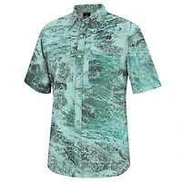 Men's Colosseum  Green Notre Dame Fighting Irish Realtree Aspect Charter Full-Button Fishing Shirt
