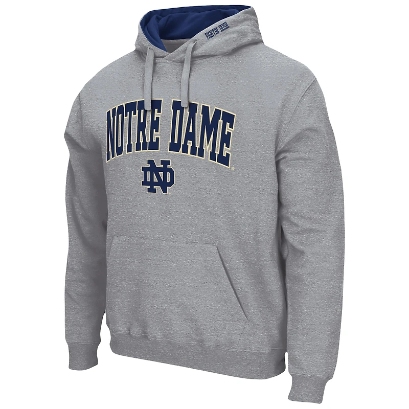 Chandail à capuchon Colosseum gris chiné Notre Dame Fighting Irish Arch & Logo 3.0 pour hommes